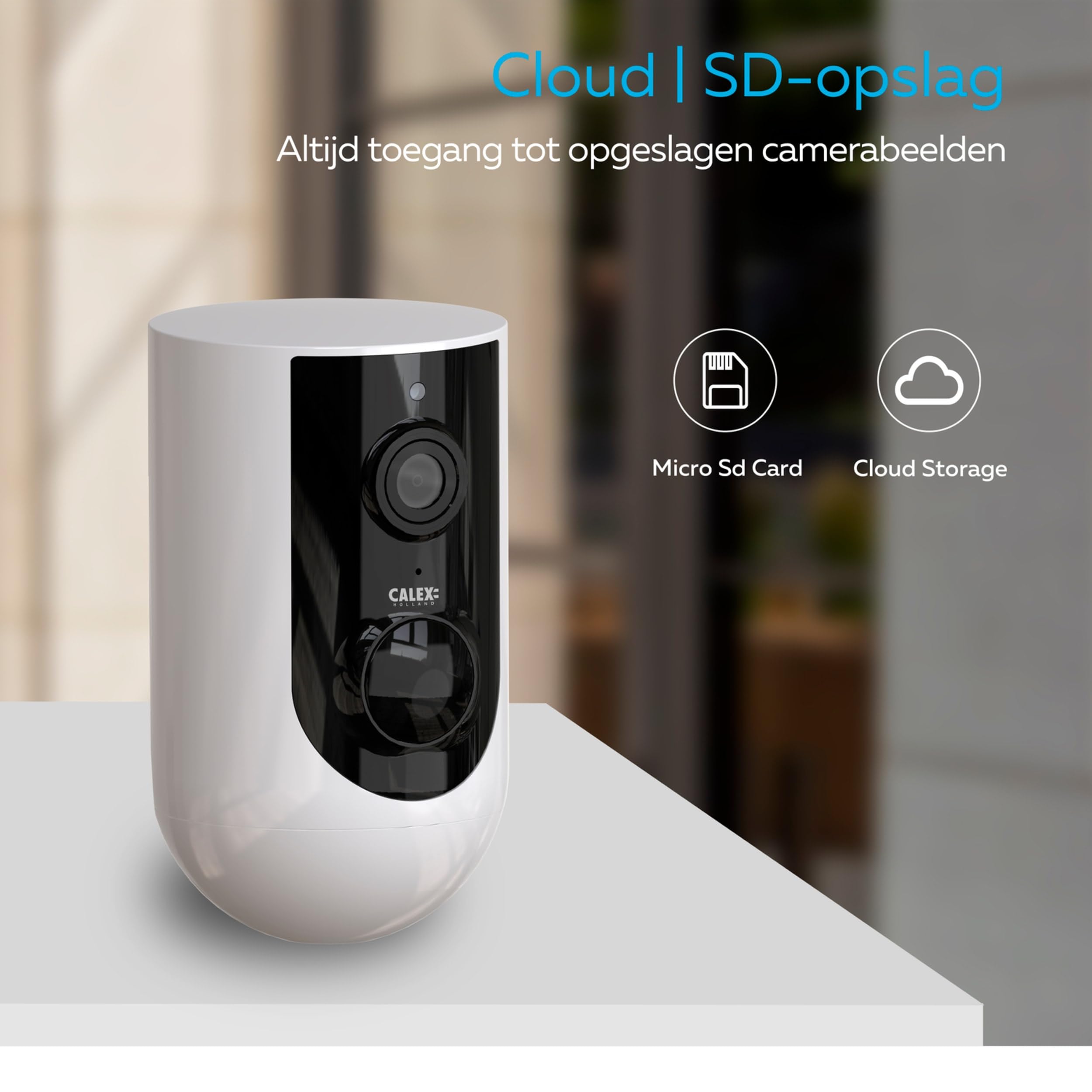 CALEX Smart Security Sicherheitskamera, Kabellose Akku-Kamera, 2K, WLAN, mit Bewegungserkennung, für Außenbereich