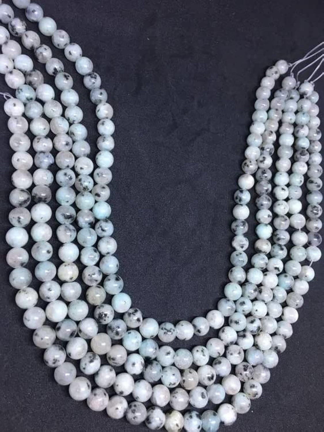 Perles de jaspe sésame 8mm LKBEADS pour création de bijoux et collier fait main de 38cm