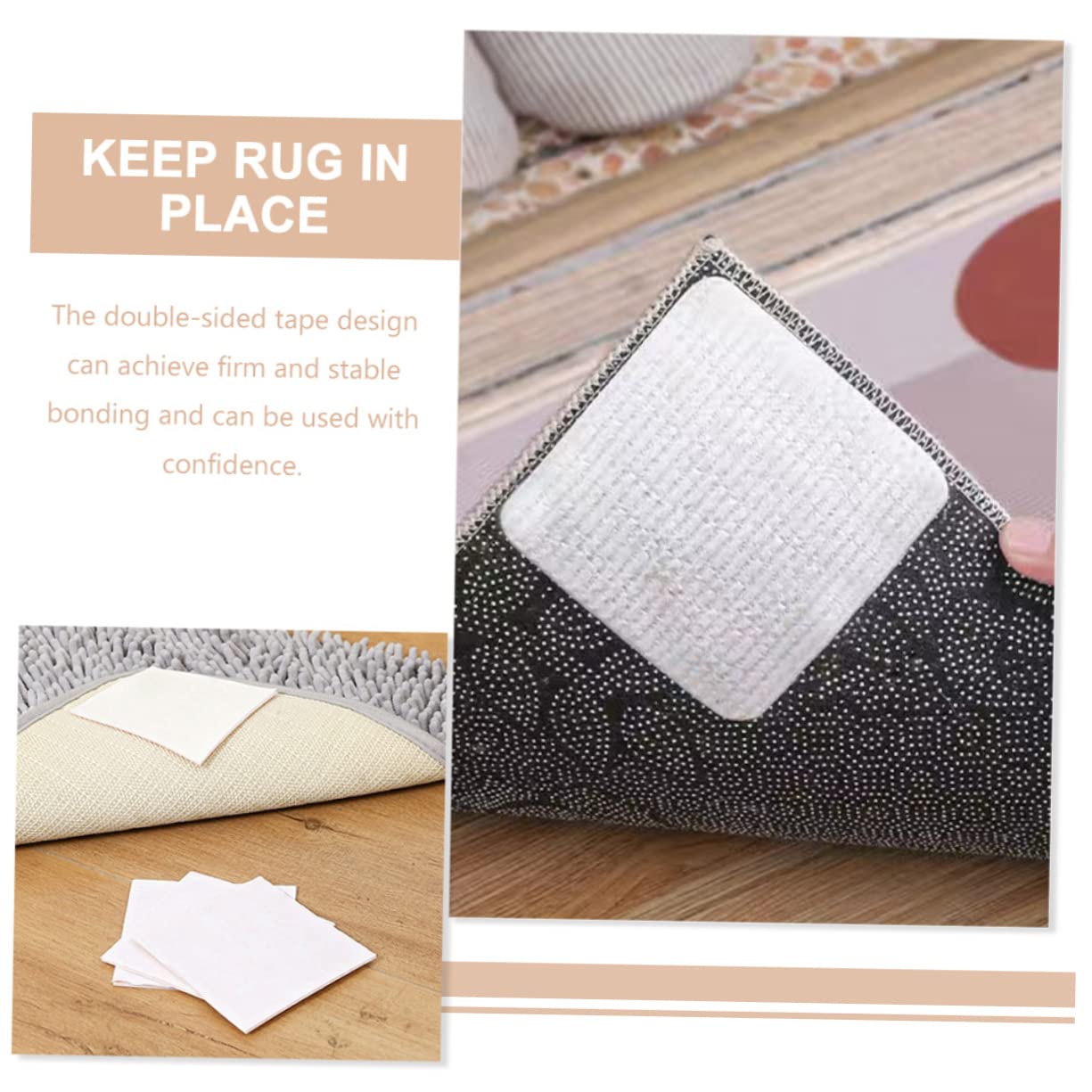 Alipis 20pièces Ruban Antidérapant pour Tapis Autocollants Adhésifs Anti- pour Cuisine Et Maison Fixation De Tapis Sécurisée pour Personnes Âgées