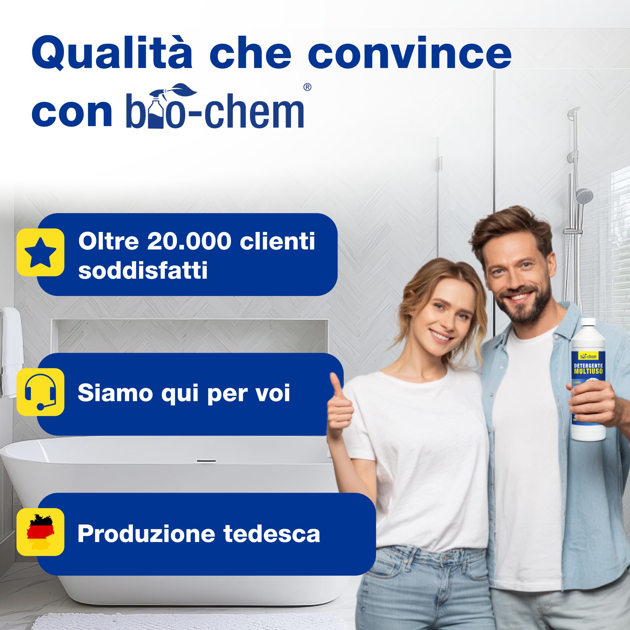 bio-chem Detergente multiuso concentrato 5L | Multi-superficie per la casa - Pulitore universale per tutti gli ambienti della casa