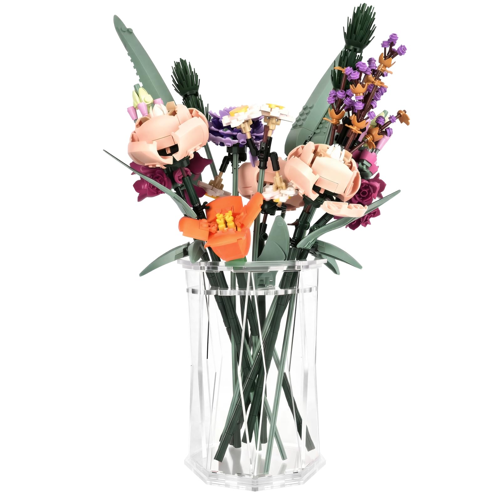 Photo 1 of Lenkyin Clear Acrylic Vase for Lego Flowers