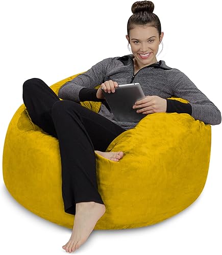 Miniatura 29 de Sofa Sack Puf – Felpa, ultrasuave, de espuma viscoelástica, con funda de microgamuza, muebles rellenos de espuma y accesorios rellenos de espuma
