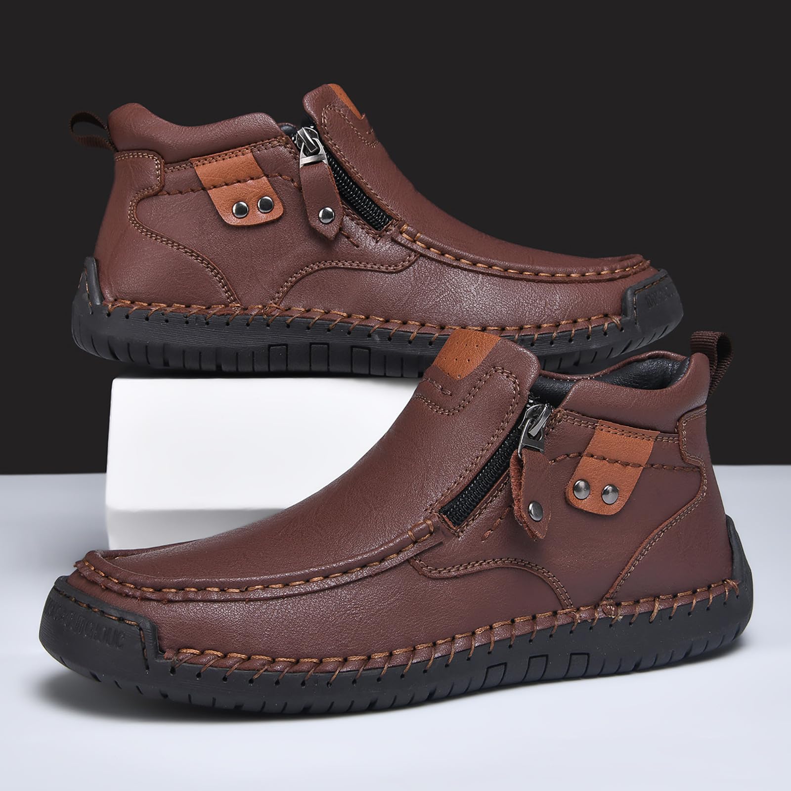 Mocasines de cuero para hombre, zapatos de verano para caminar, ligeros, cómodos, transpirables, informales, para exteriores, zapatos de vestir con suela suave
