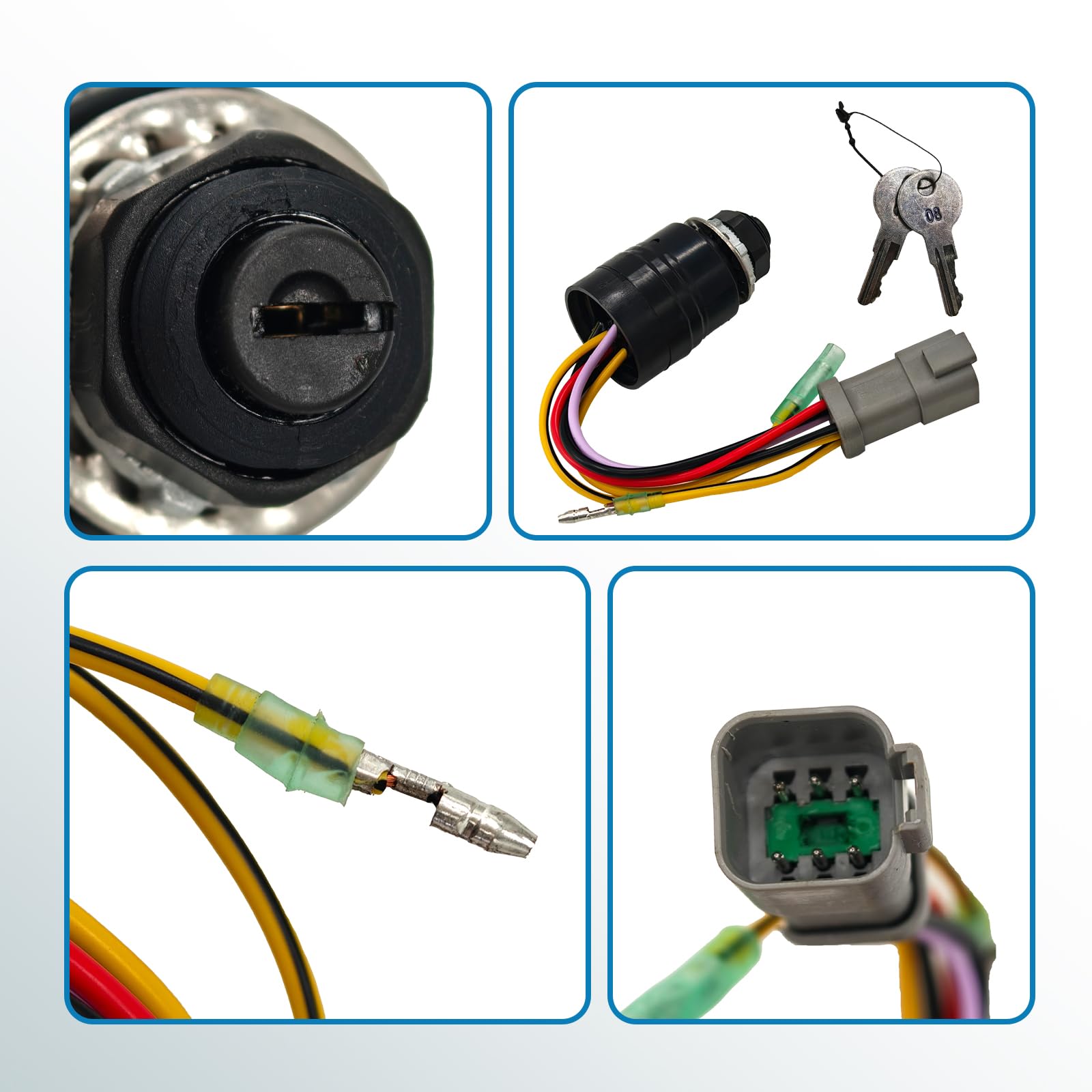 129572 Ignition Switch with 2 Key Compatible with Tracker Boats, 2