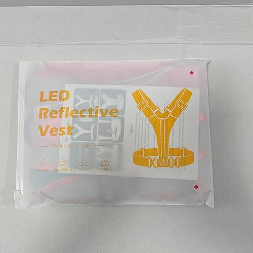 Miniatura 8 de Chaleco reflectante para correr con luz LED, chaleco reflectante para corredores de caminata nocturna, chaleco reflectante LED recargable de alta