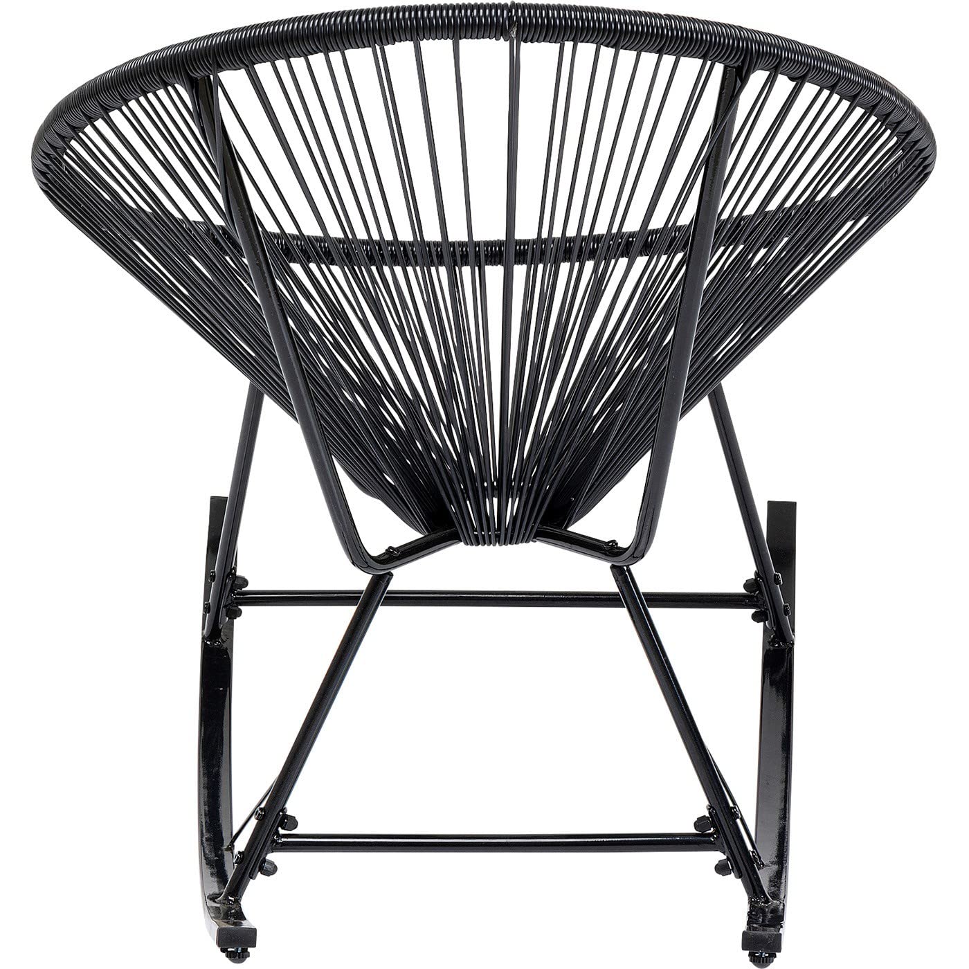 Kare Design Schaukelstuhl Acapulco Mono, Schwarz, Indoor und Outdoor Stuhl im Retro-Design, Schaukelsessel, Gartenstuhl für Balkon, Garten, Terrasse, Schwarzes Stahlgestell, 85x73x95 cm (HxBxT)