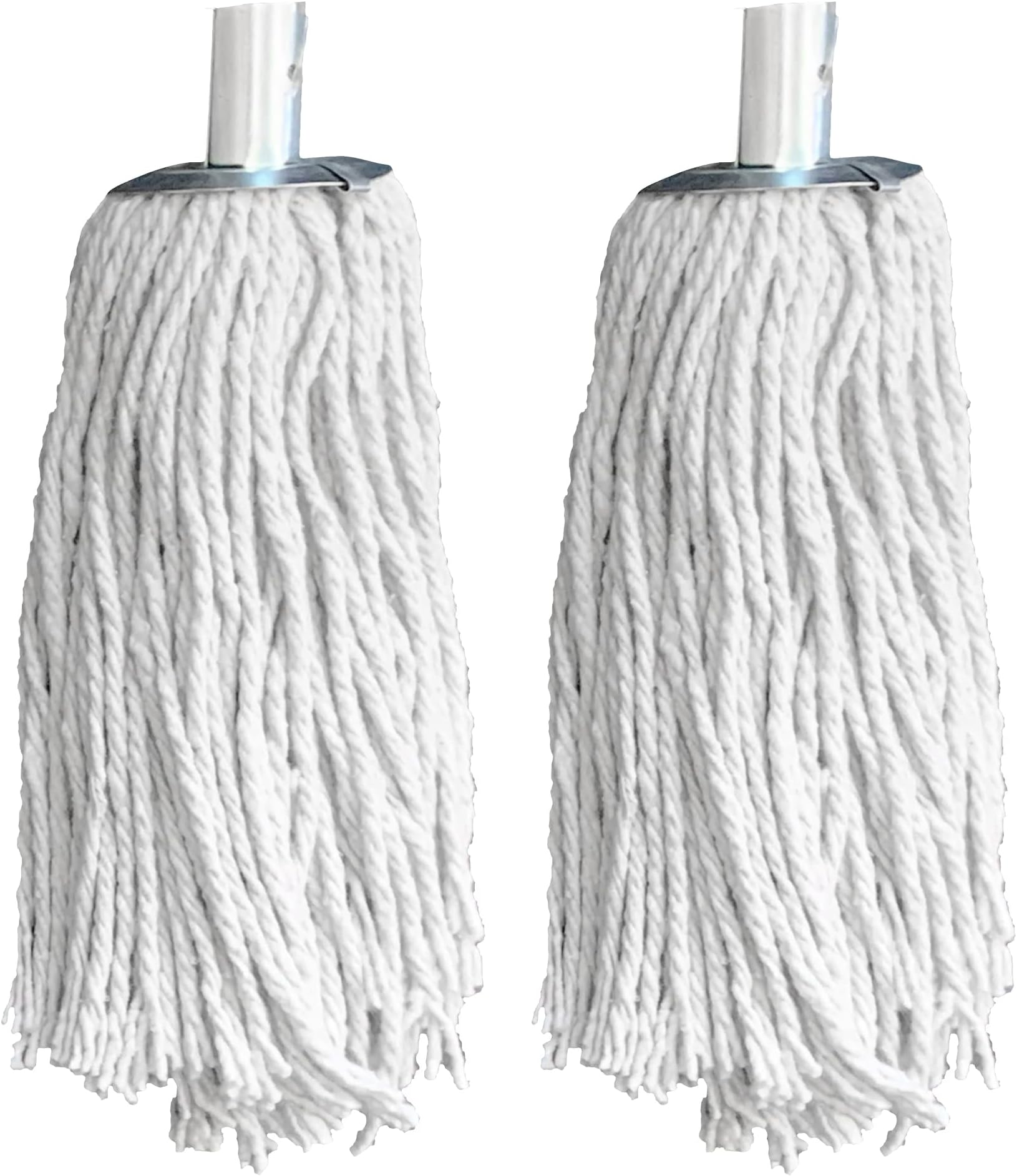 Pack of 2 PY.10 Pure Yarn Cotton Mop Head Replacement With Galvanised Socket - Heavy Duty for All-Around Floor Cleaning