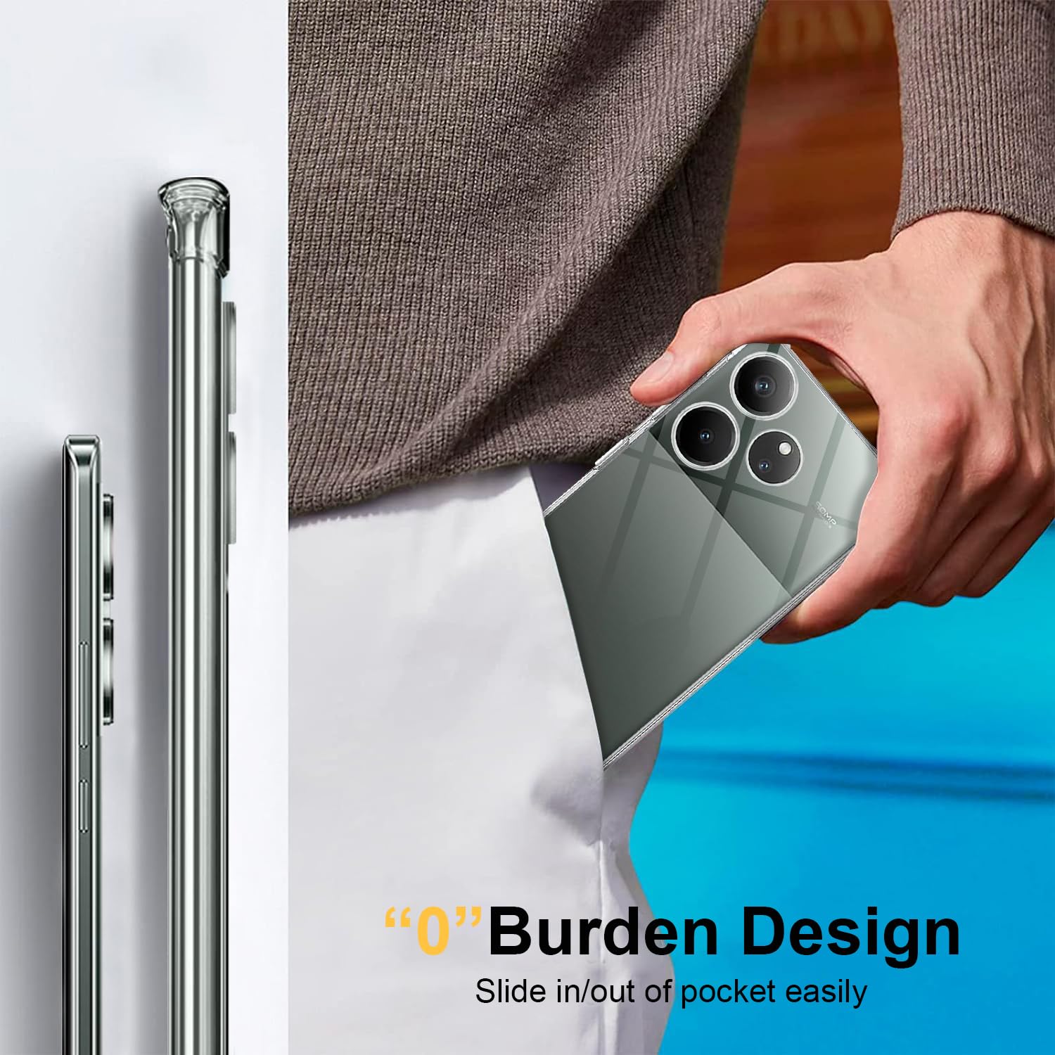 LCEHTOGYE Cover per Realme GT 6T + Pellicola Protettiva