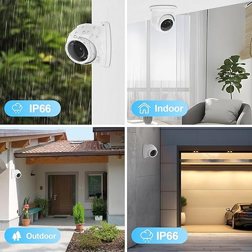 Miniatura 2 de Sistema de cámaras de seguridad y mini DVR con cable expandible de 4 canales, 2 cámaras domo 1080P y 1 mini DVR de 4 canales, visión nocturna de 60