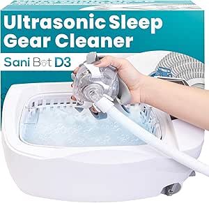 D3 Sleep Gear Cleaning – 60 Tablets, Ultrasonic Cleaner for Masks, Hoses, and Sleep Equipment, 3 Liter Stainless Steel Reservoir