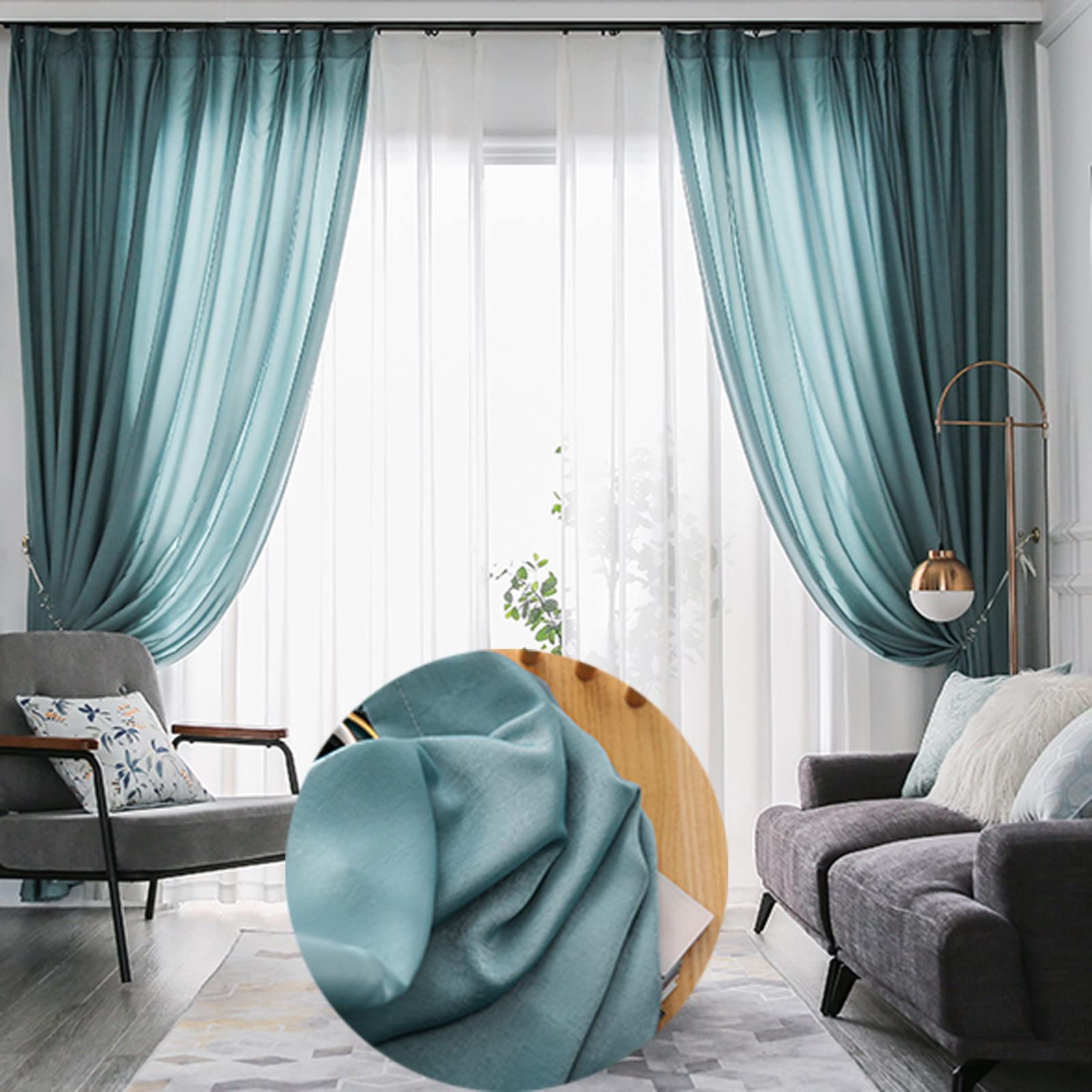 Rideaux transparents cantonnière voilage mousseline de soie pour salon