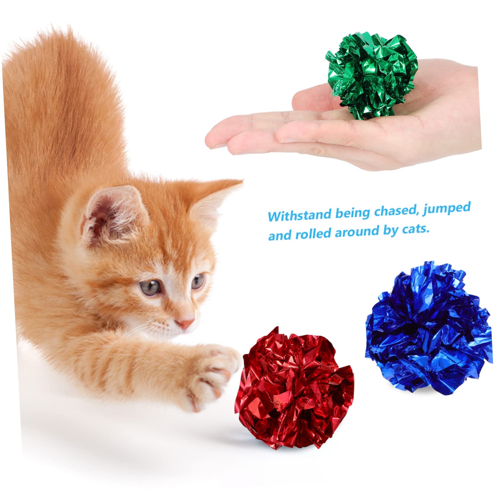 Kisangel 125piezas Gatos Bolas De Peluche con Sonido y Crinkle Interactivos Gatitos y Gatos Diversión y Ejercicio Casa
