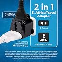 Orei India to South Africa, Botswana, Namibia & More (Type M) Travel USB Adapter Plug - 2 in 1 - Ce Certified - Rohs Compliant - Black Color (Db10L-Blk) gallery image