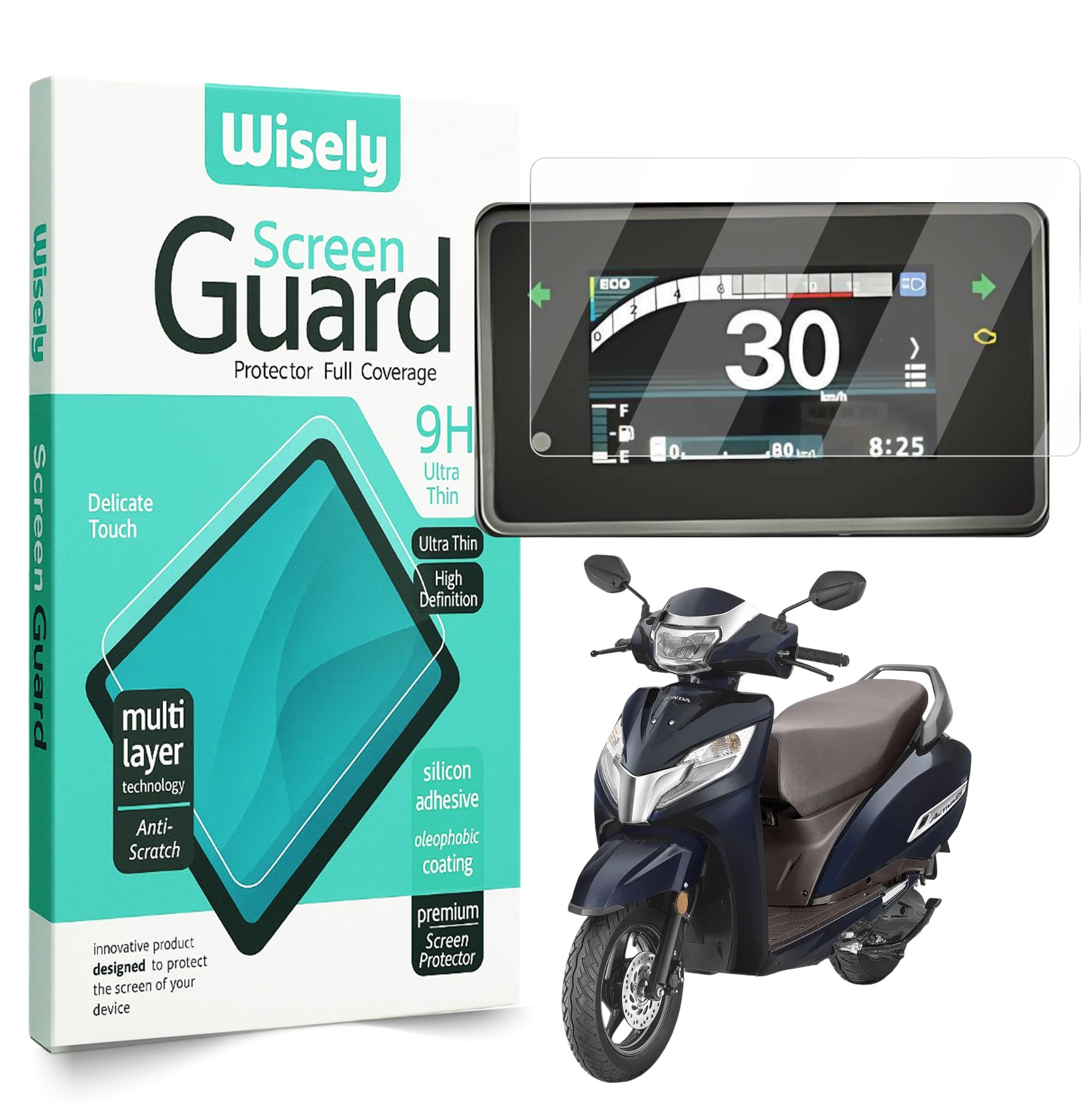 Wisely Premium Screen Guard for Honda Activa 125 (2025) | Activa 110 DLX Digital Meter Protector Scooter Instrument Cluster Touch Display, Anti Scratch, HD Clear-image-46