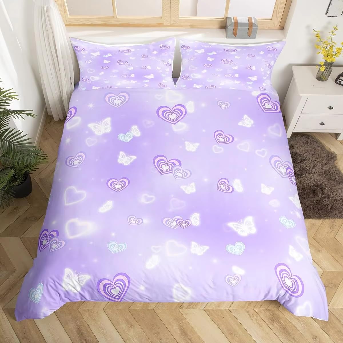 Housse de couette 140x200 papillons pour décorer une chambre de fille cosy et poétique