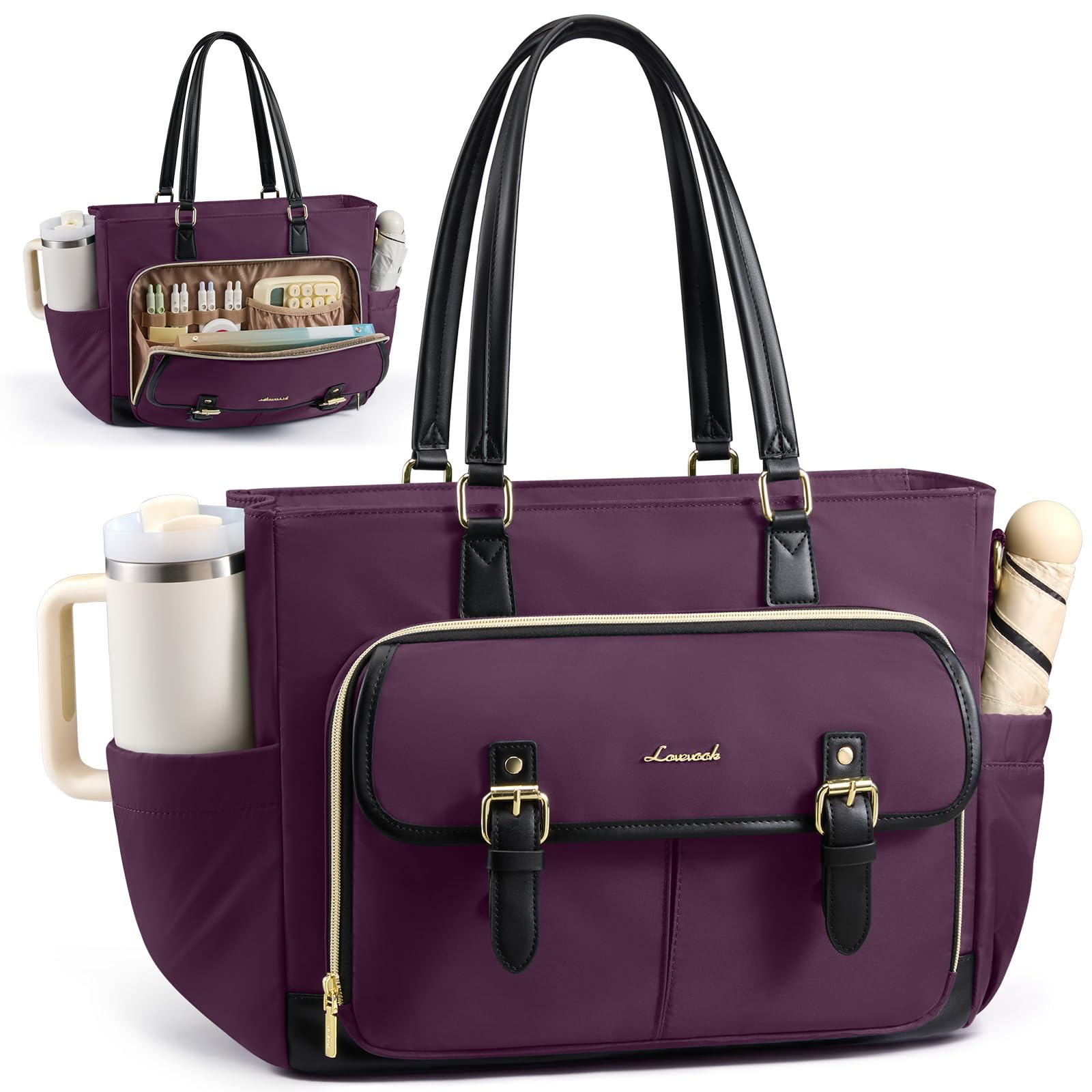 LOVEVOOK Tote Bag for Women, Work Laptop Bag for Teachers and Nurses