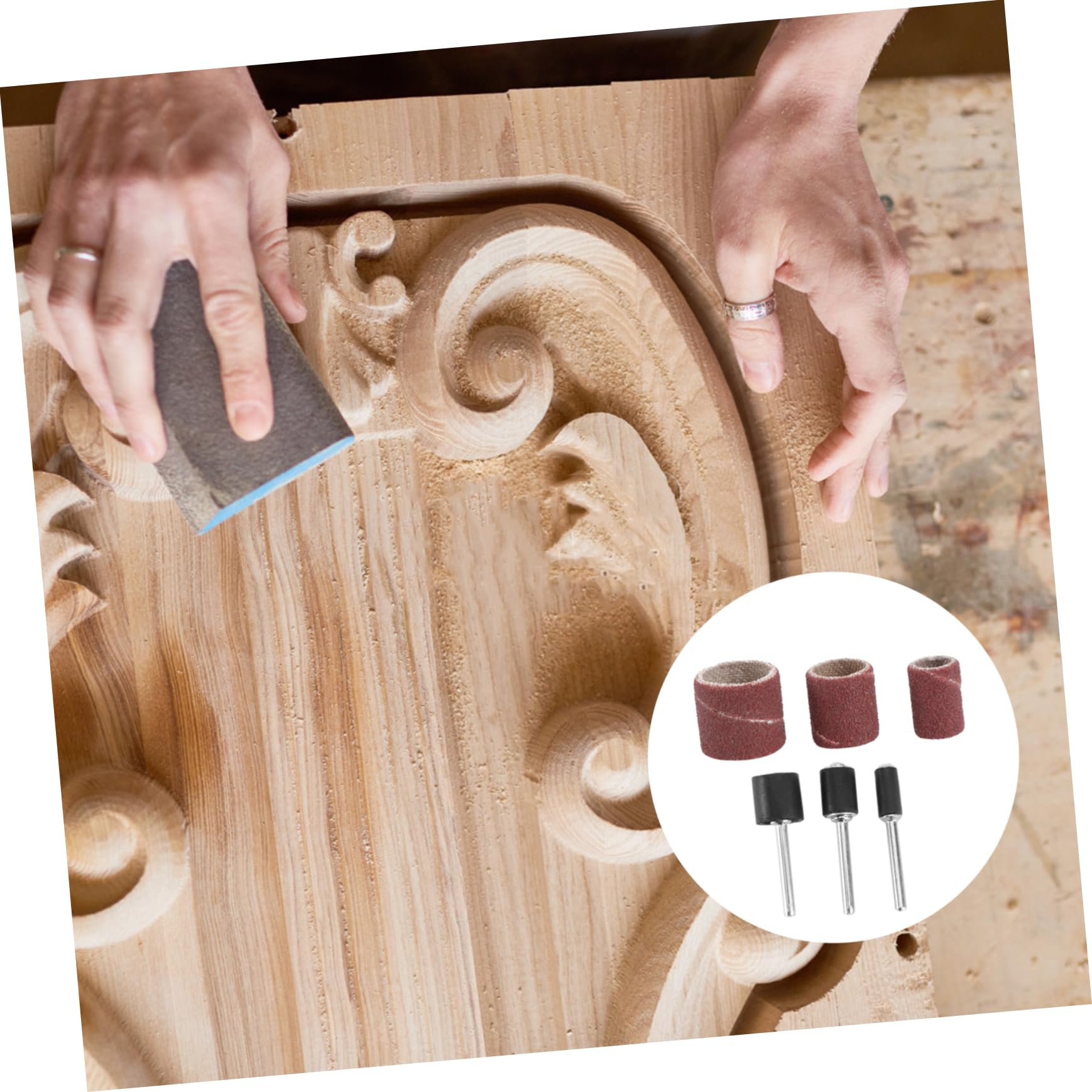 IWOWHERO 66pc Sandpaper Drum Set Sandpaper Drum Sleeves Sanding Bands for Nail Drill Round Sanding Pads Mandrels