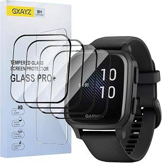 4 Pack Screen Protector Compatible with Garmin Venu Sq 2,3D Curved Full Coverage, Scratch Resistant,Easy Installation,9H Hardness