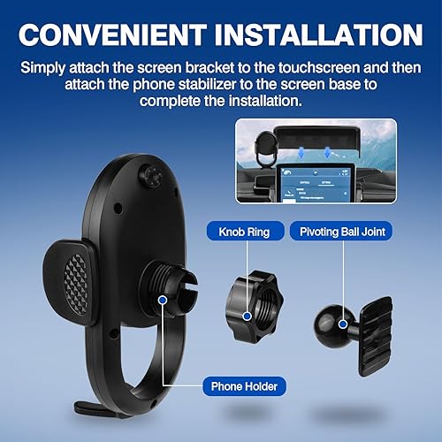 Vista 52 de Autorder Soporte de teléfono de coche para Ford Mustang Mach-E 2021-2025 2026, accesorios de soporte de teléfono con organizador de tablero