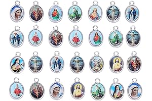 100pcs Mix Religious Charms: Crosses, Virgin Marys, and Saint Benedict Medals