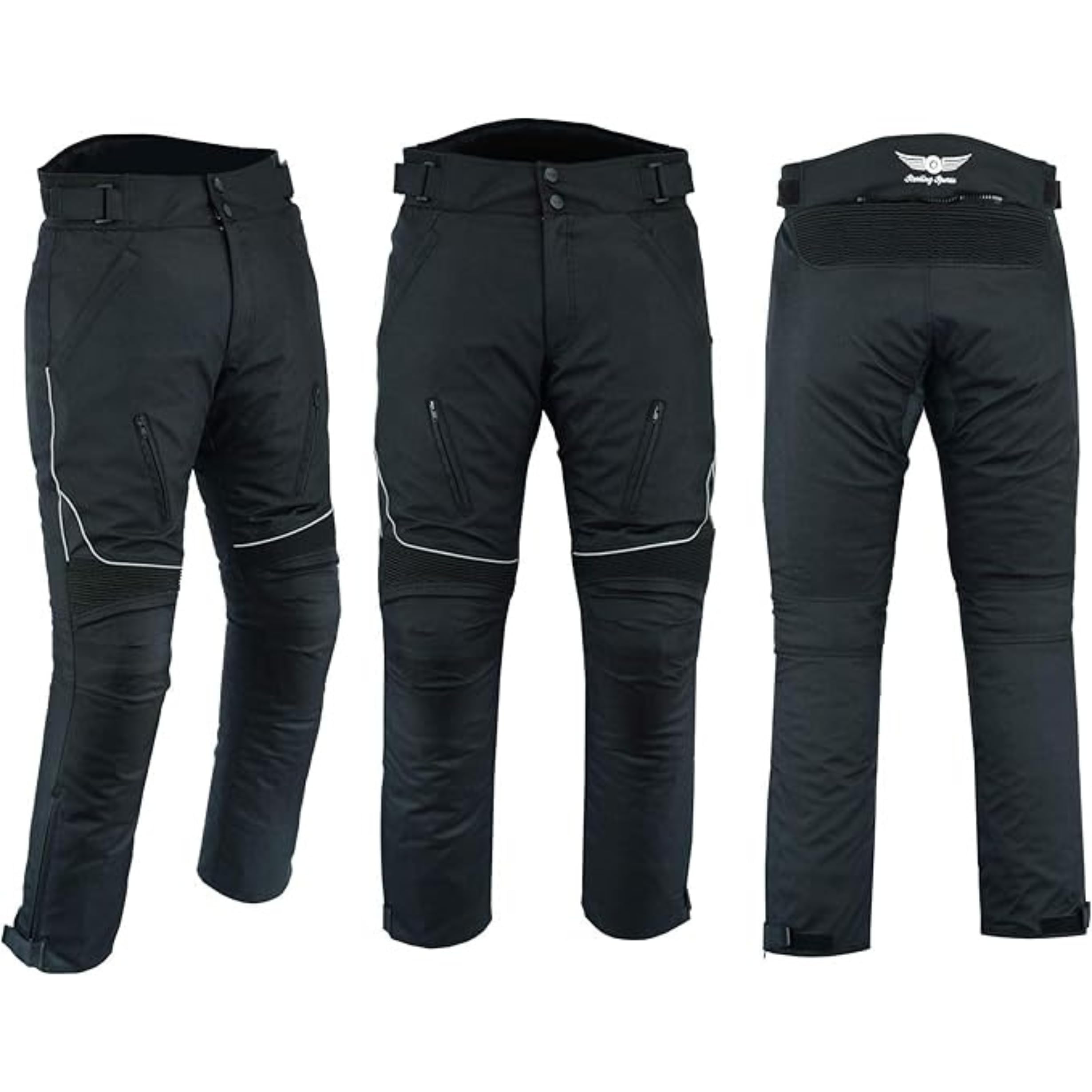 Sterling Sports®Men Textile Waterproof Motorbike Motorcycle Thermal Armoured Trousers Cargo Pant Black Cameo Grey Green — view 8