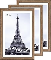 Vista 104 de VCK 8x10 Picture Frames - Black, Wide Border Solid Wood Frame, Display Photo in Horizontal and Vertical, for Home, Office, Gallery, Woodgrain