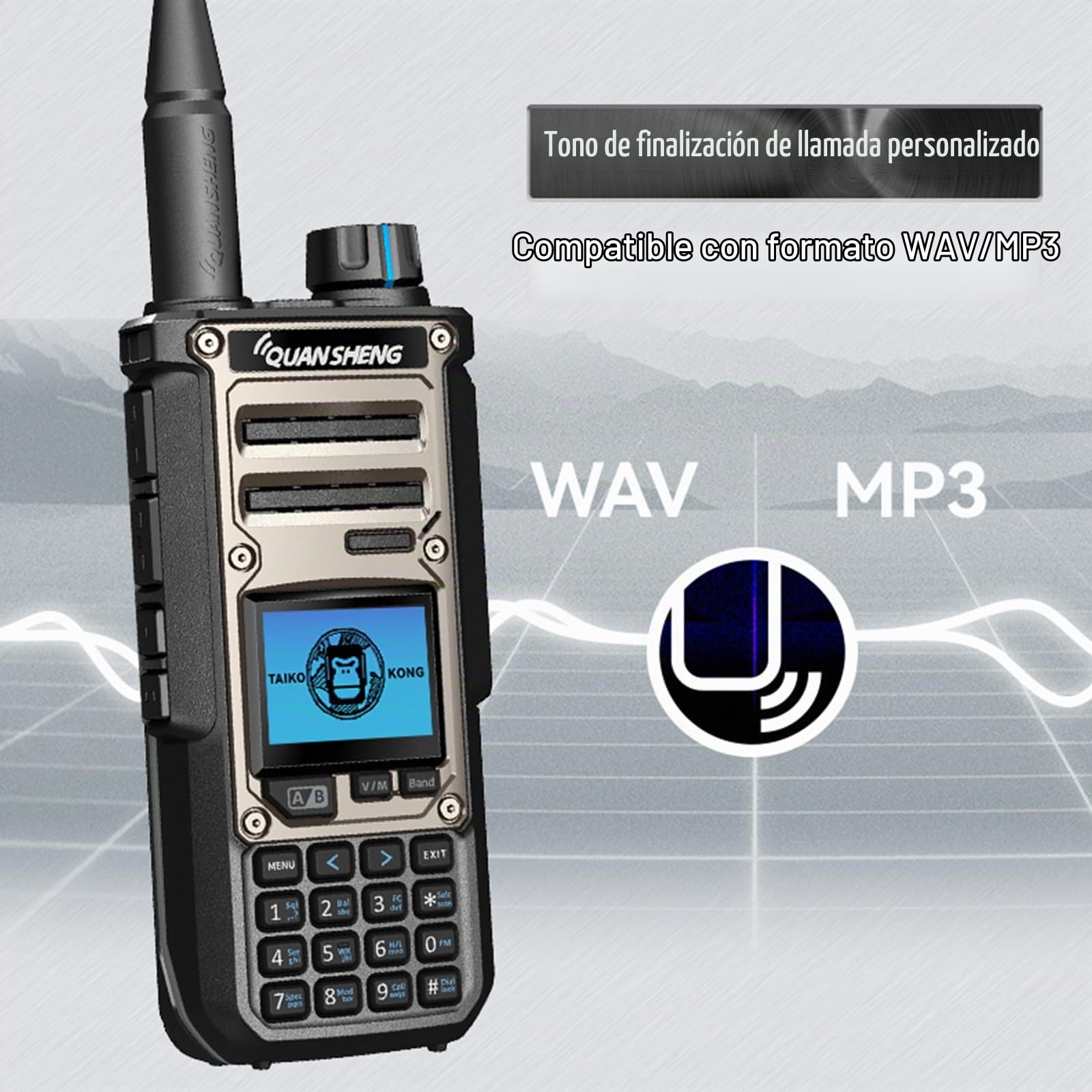 HYS Quansheng TK-11(8) 10W VHF/UHF Walkie Talkie, Puerto de Carga Type-C y batería de 3000mAh, analizador de Espectro, Radio bidireccional Profesional con Antena de 27MHz