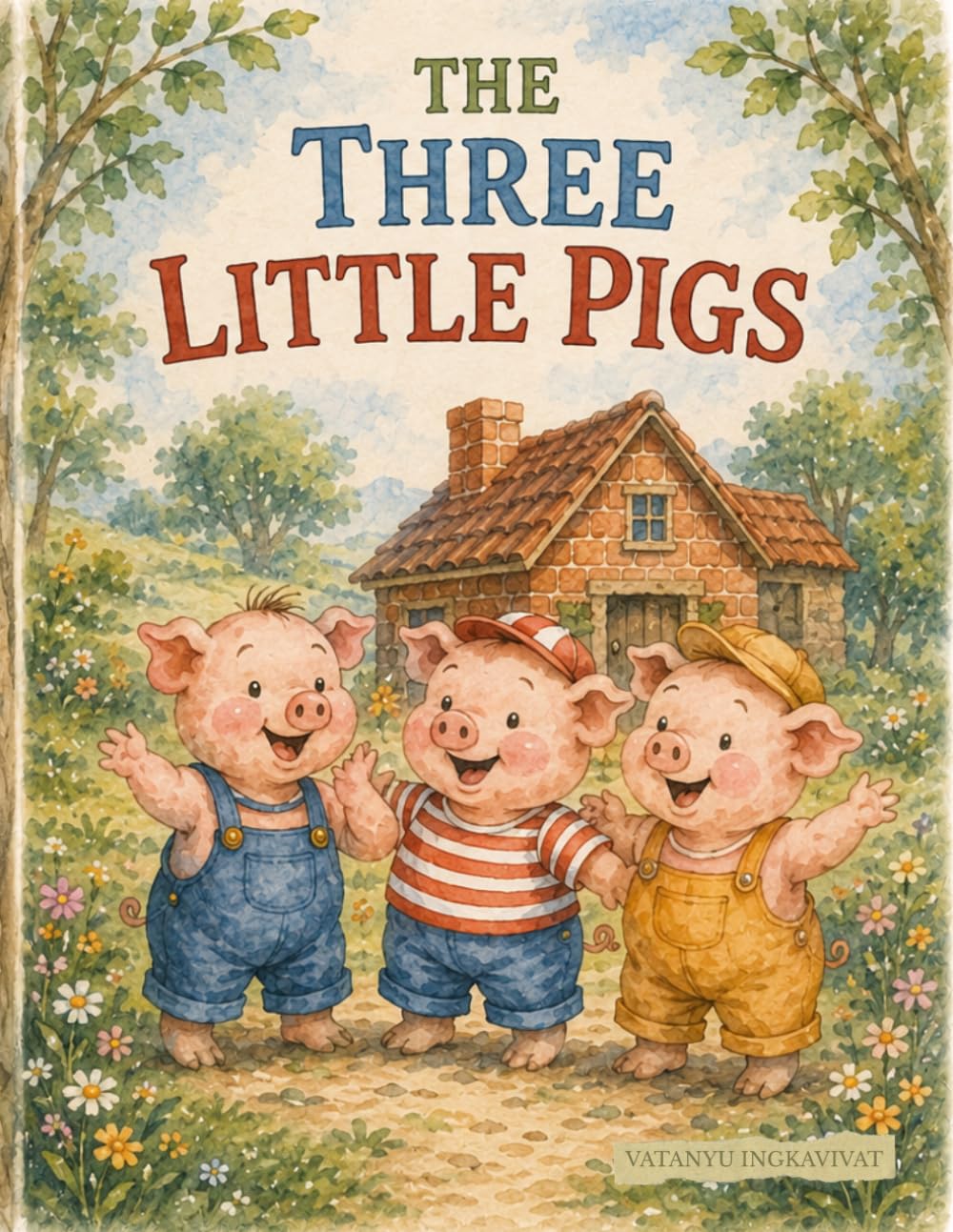 The Three Little Pigs: Classic story for kids with watercolor Illustrations