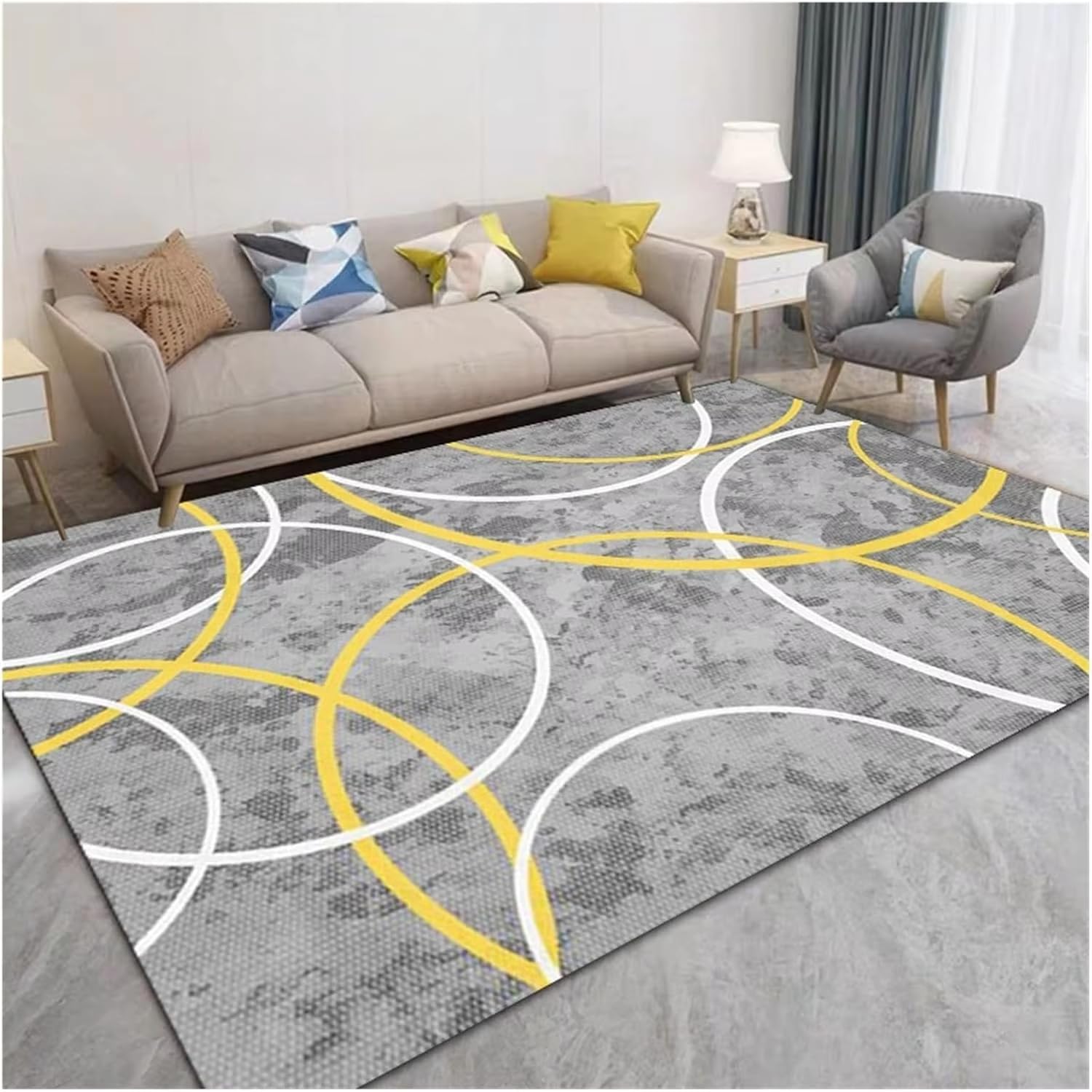 Tapis minimaliste de luxe léger, revêtement raffiné de grande taille pour grand salon