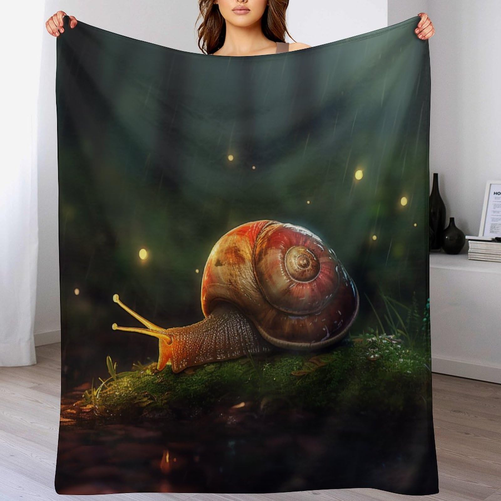 Plaid escargots en flannel douce pour vos moments de sieste au salon