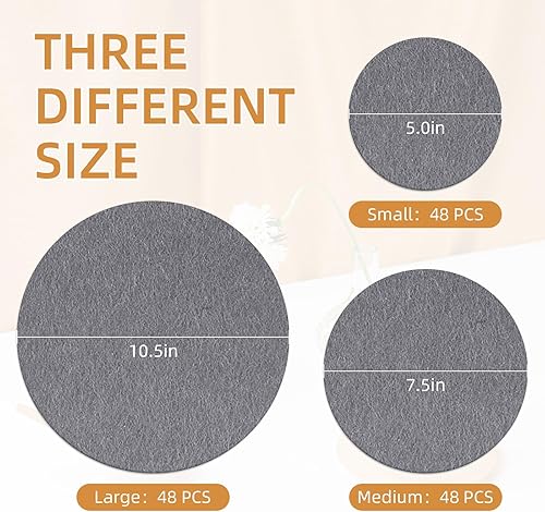 Miniatura 3 de Plate China - Divisores de almacenamiento, 144 piezas con 3 tamaños diferentes, separadores de placas de fieltro de alta calidad, protectores de