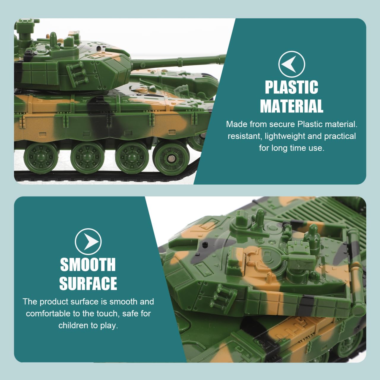 Modelos de tanques de plástico para niños, juguetes de vehículos, decoración de cubierta para niños y niñas 9