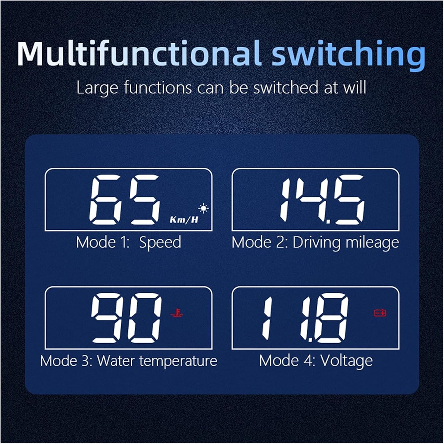 OBD2 HUD On-board Computer Auto Head Up Display Digital Car Speedometer Projector KM/h MPH Car Electronics Alarm Smart Gadgets