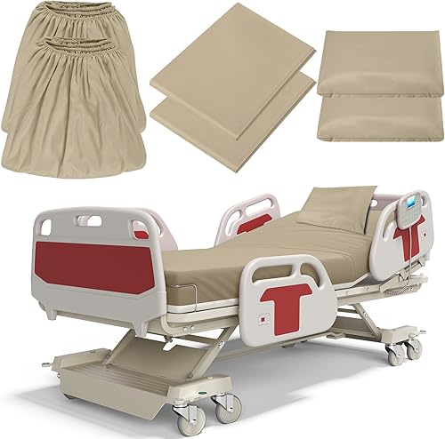 Miniatura 38 de Moukeren Juego de 12 sábanas de hospital para uso doméstico, juego de sábanas bajeras extralargas de 36 x 84 x 14 pulgadas, incluye funda de edredón