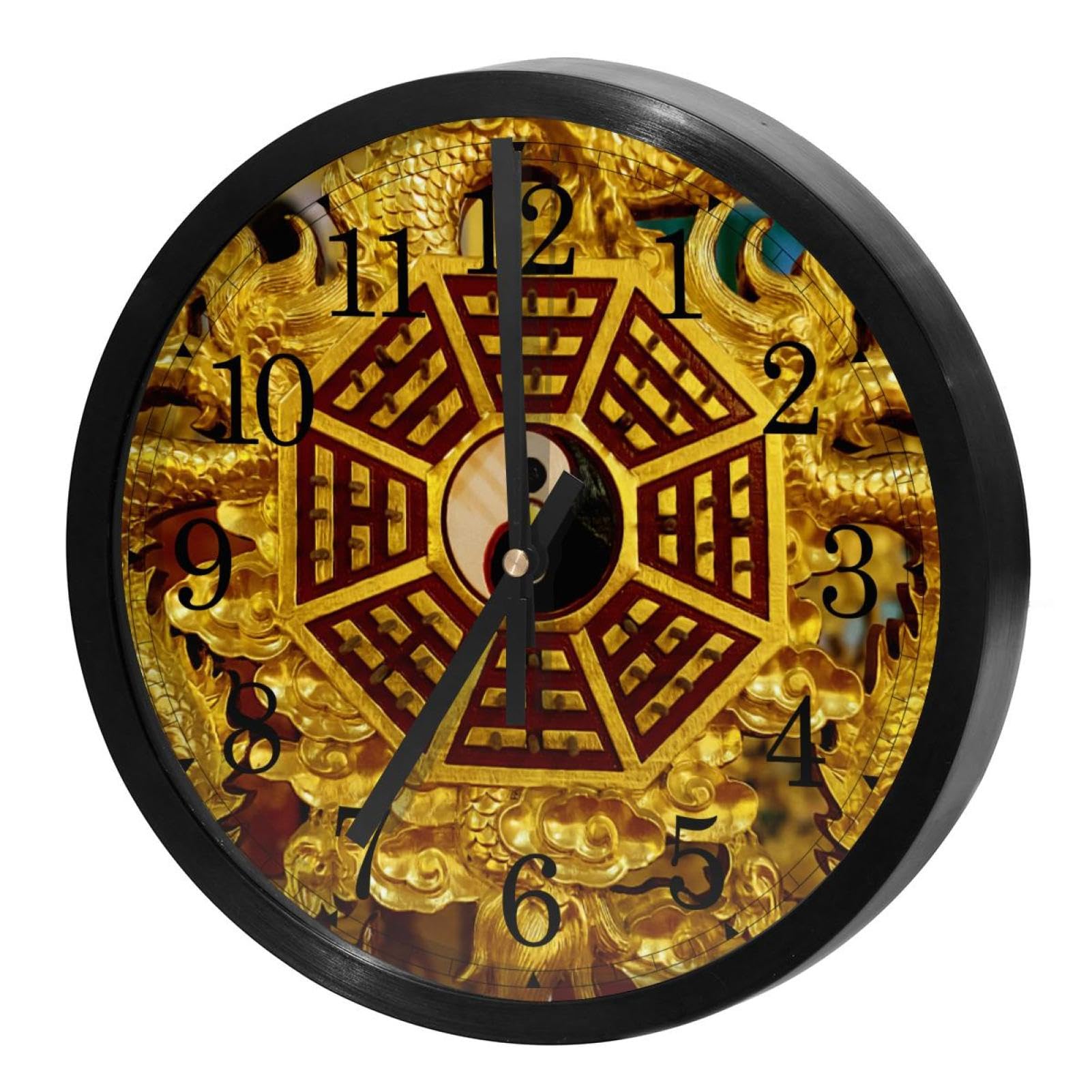 Horloge murale sans bruit à quartz ronde Yin Yang pour concentration