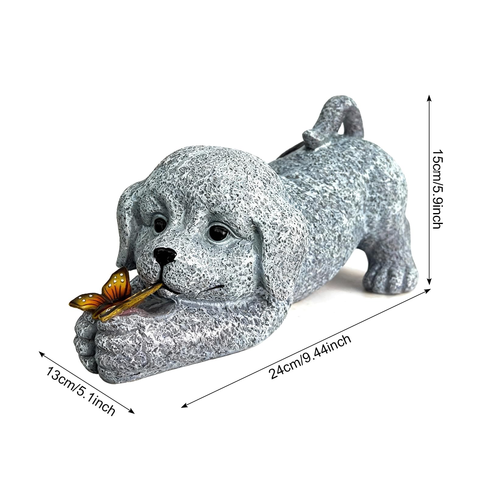 Estatuas Solares de Jardín, Figuras de Jardín de Perrita para Exteriores con Farol Solar, Lámpara Solar Resistente al Agua Figura Decoración de Jardíns, para Exteriores Balcón Regalos Mujeres Mamá, D