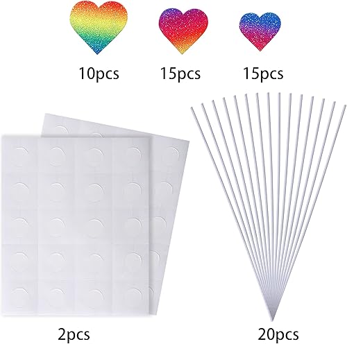 Miniatura 10 de Rsstarxi Paquete de 40 adornos para magdalenas de corazón con purpurina para el día de San Valentín temática de boda compromiso despedida de soltera