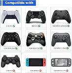 PlayVital Thumb Grip Caps for ps5/4 Controller, Silicone Analog Stick Caps Cover for Xbox Series X/S, Thumbstick Caps for Switch Pro Controller - Lich Demons