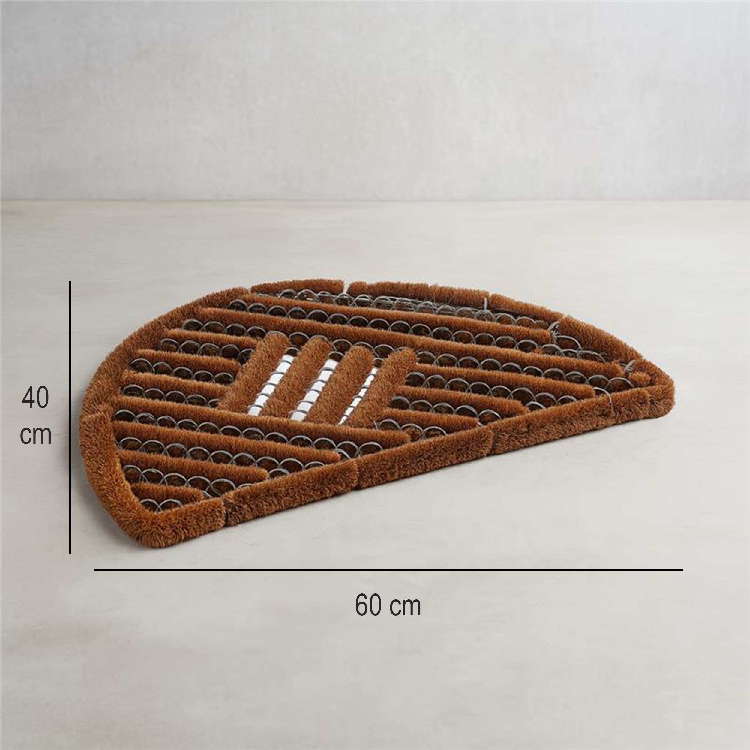 Astra Zerbino esterno in fibra di cocco - Zerbino con spazzole resistente alle intemperie - Zerbino resistente naturale Set da 2 40x60 cm semicircolare