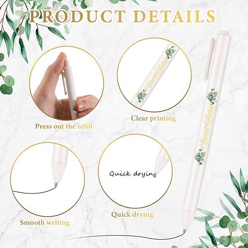 Miniatura 3 de Ctosree 250 piezas de recuerdos de baby shower, incluye bolígrafos de baby shower, llaveros de ángel, lazos y bolsas de organza, tarjetas de