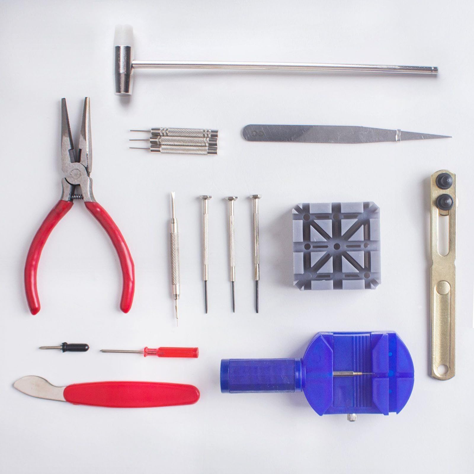 WYDDDARY 16Pcs Watch Repair Tool Kit Watch Link Removal Tool Kit Watch Case Opener Watch Band Replacement Tool Kit Spring Bar Tool Set with Carrying Bag