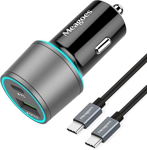 Cargador de coche gris de 67.5 W USB C de carga súper rápida, 45 W USBC y QC3.0 Bloque de puerto para iPhone 17 Pro MaxAir1615iPad, teléfono celular