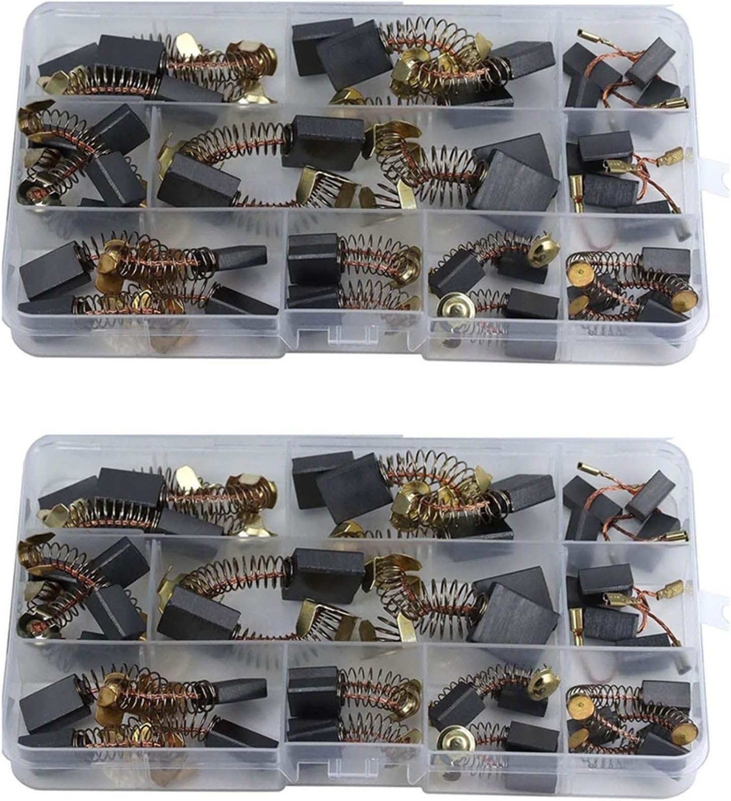 Electric Motor Carbon Brushes Set - 80 Pack Replacement Repair Kit with 10 Sizes, Suitable for Repair Power Tools Part