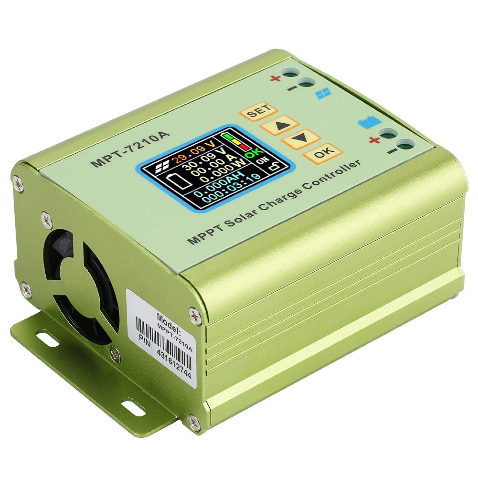 7210A Kontroler ładowania słonecznego, kontroler ładowarki do paneli słonecznych Wielofunkcyjny, regulowany wyświetlacz LCD z zegarem z podwójnym portem USB