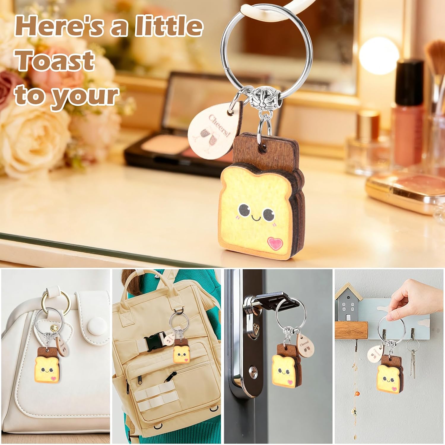 CongratulationsToast Keychain-Your Next Chapter Deservs Awesome! Perfect for New Home, Job,or Life Transition