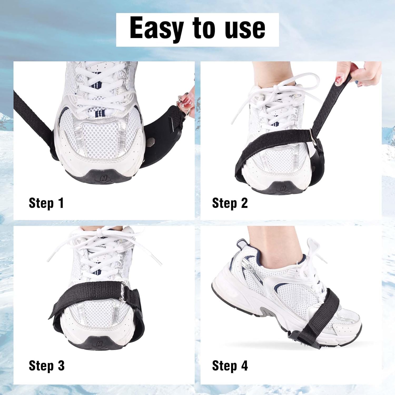 Chiodi antiscivolo universali Scarpa antiscivolo robusti Chiodi per scarpe Tacchetti ghiaccio 5 bottoncini Artigli per scarpe Catene neve Chiodi Ramponi Chiodi per scarpe elasticizzate slip-on