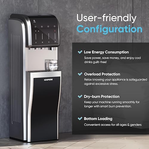 Miniatura 7 de ICEPURE 5-in-1 Water Cooler with Ice Maker, Bottom Load for 5 Gallon Bottle, WIFI, Bullet and CrushedChewable Ice, 35lbs24H, Hot and Cold Water,