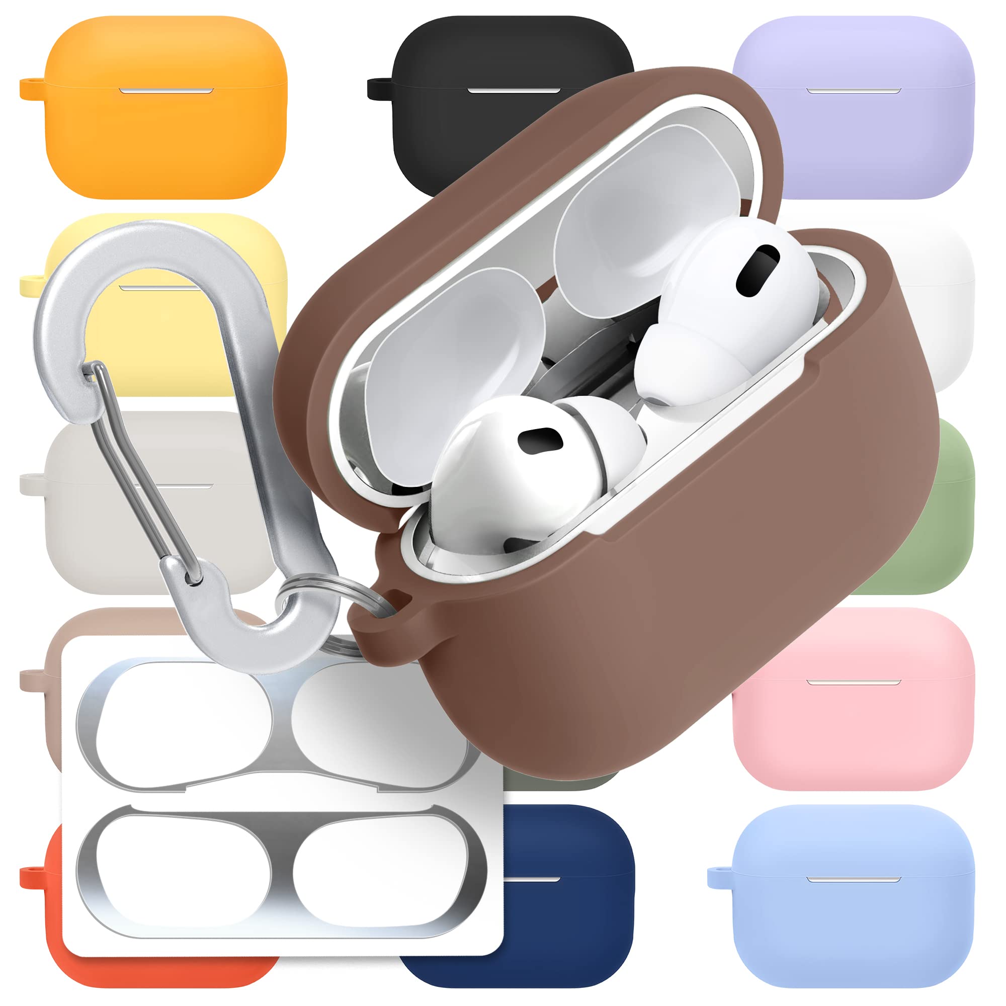 [3 in 1] AirPods Pro 3 Silicone Case + Anti-Lost Carabiner + Dust Guard Metal Film, Protective Cover with Keychain for Apple AirPods Pro3 (2025) — view 50