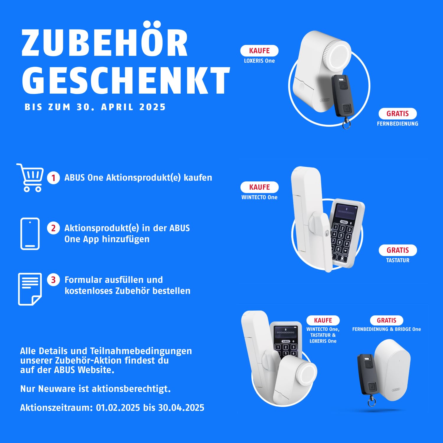 ABUS Fensterantrieb WINTECTO One – Smarter Fenstergriff für Fenster & HomeTec Pro Bluetooth-Tastatur CFT3100