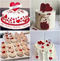 Vista 4 de 2 moldes de silicona rosa, diferentes tamaños, molde de chocolate con forma de corazón, moldes para decoración de galletas, pasteles, pasteles